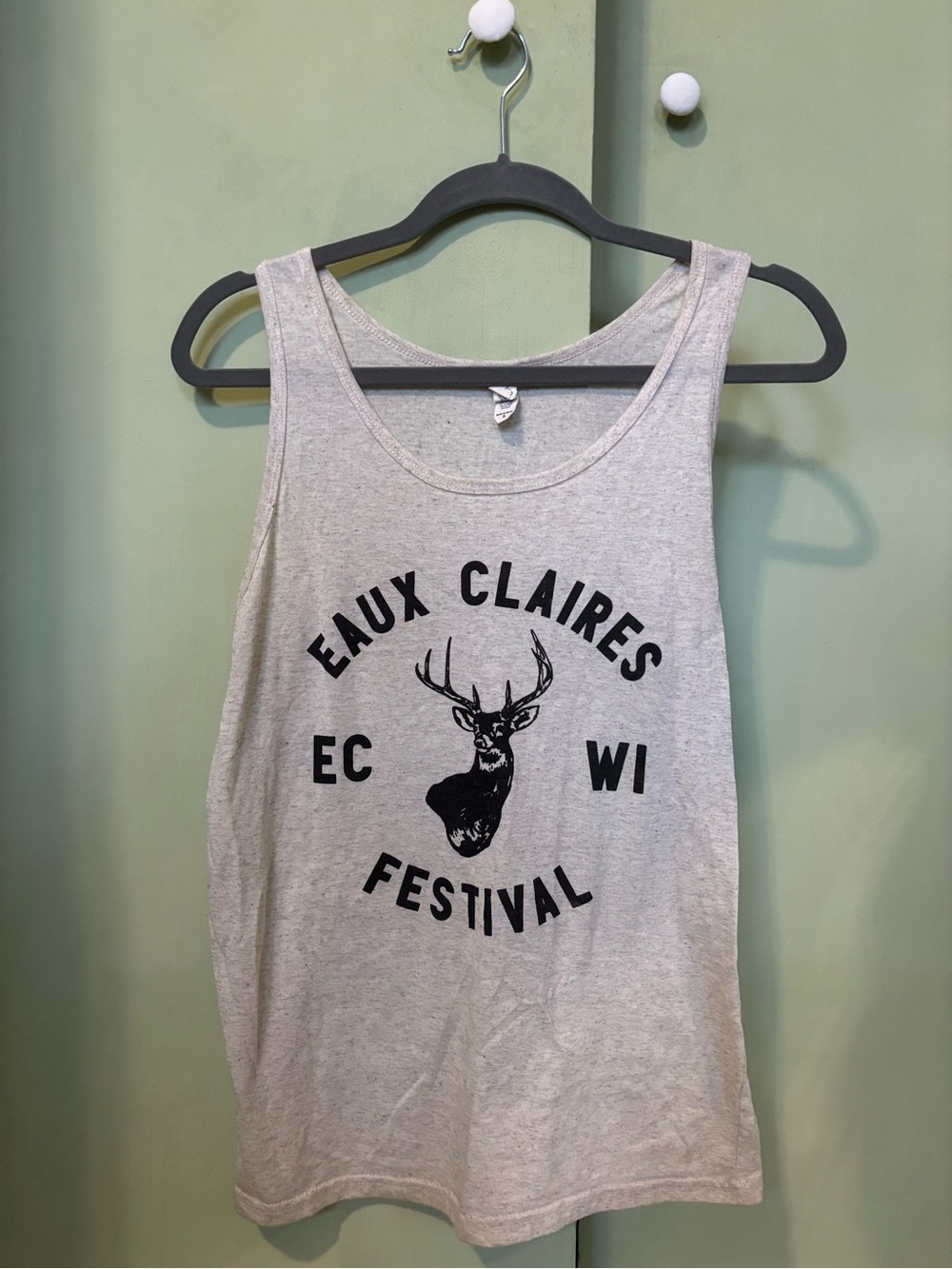 Eaux Claires Festival Deer Graphic Tank Top - Light Gray
